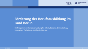 Deckblatt Förderung der Berufsausbildung